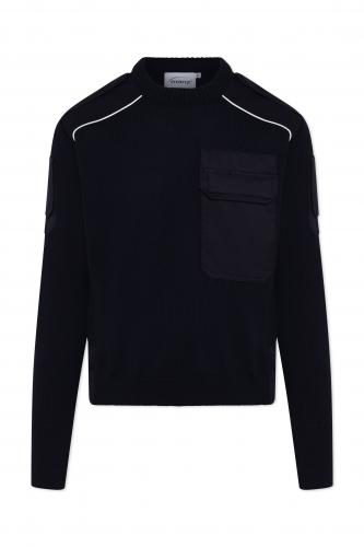 Pullover Einsatz Reflex Rundausschnitt Unisex 